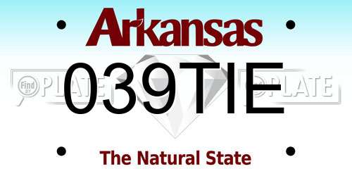 039TIE Arkansas License Plate