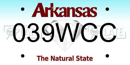 039WCC Arkansas License Plate