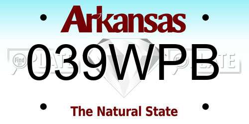 039WPB Arkansas License Plate