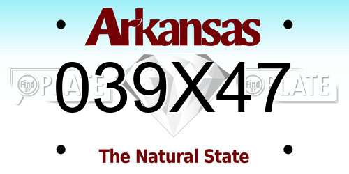 039X47 Arkansas License Plate