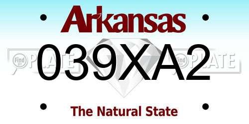 039XA2 Arkansas License Plate