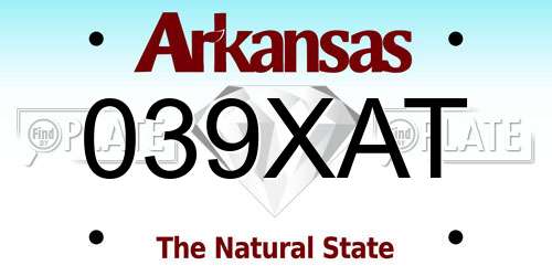 039XAT Arkansas License Plate