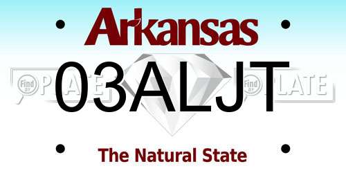 03ALJT Arkansas License Plate