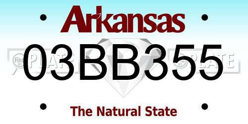 03BB355 Arkansas License Plate