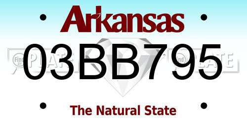 03BB795 Arkansas License Plate
