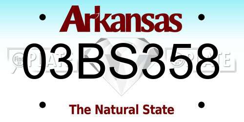 03BS358 Arkansas License Plate