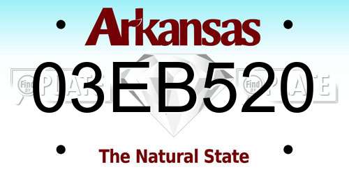 03EB520 Arkansas License Plate