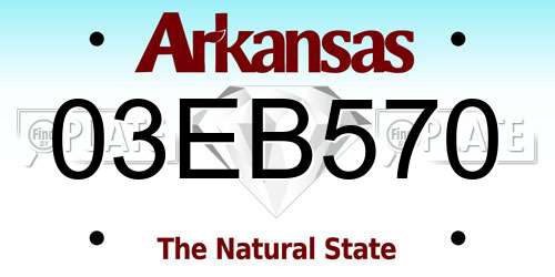 03EB570 Arkansas License Plate