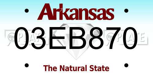 03EB870 Arkansas License Plate