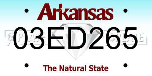 03ED265 Arkansas License Plate