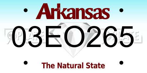 03EO265 Arkansas License Plate
