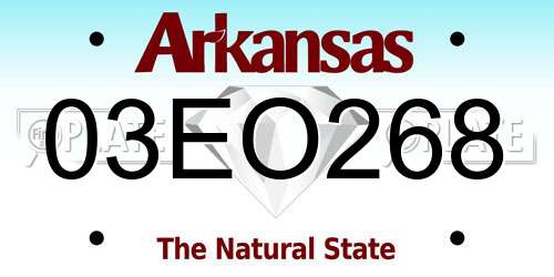 03EO268 Arkansas License Plate