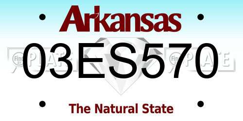 03ES570 Arkansas License Plate
