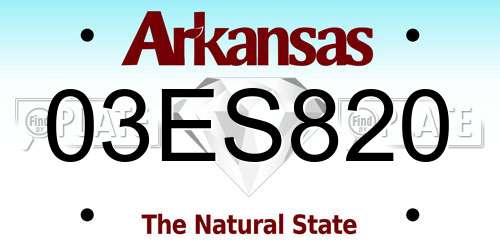 03ES820 Arkansas License Plate
