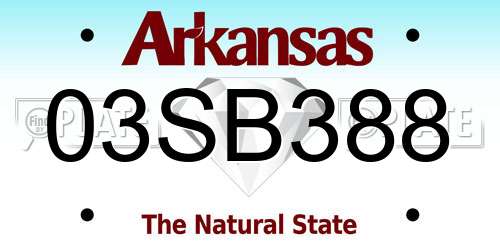 03SB388 Arkansas License Plate