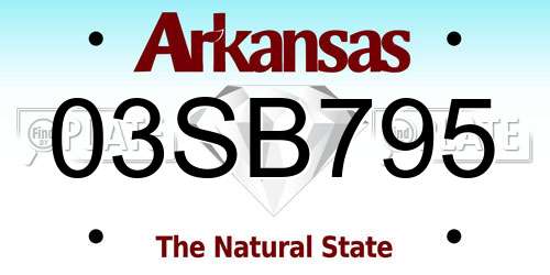 03SB795 Arkansas License Plate