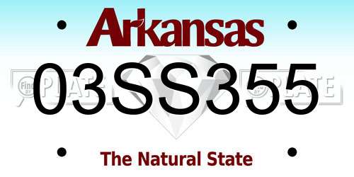 03SS355 Arkansas License Plate