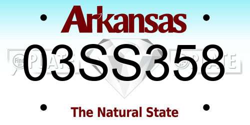 03SS358 Arkansas License Plate