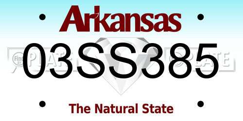 03SS385 Arkansas License Plate