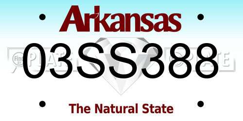 03SS388 Arkansas License Plate