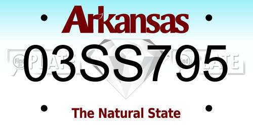 03SS795 Arkansas License Plate