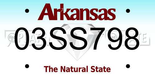 03SS798 Arkansas License Plate