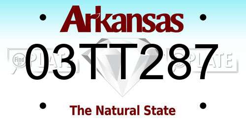 03TT287 Arkansas License Plate