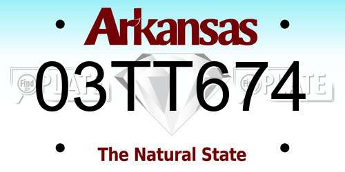 03TT674 Arkansas License Plate