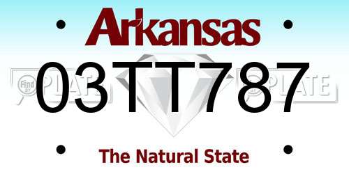 03TT787 Arkansas License Plate