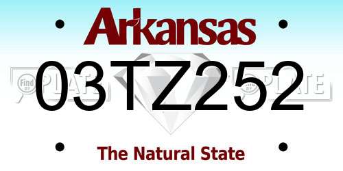 03TZ252 Arkansas License Plate