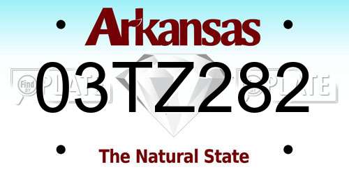 03TZ282 Arkansas License Plate