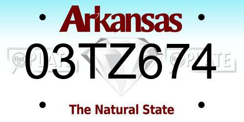 03TZ674 Arkansas License Plate
