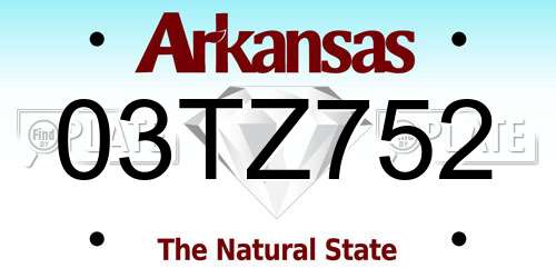 03TZ752 Arkansas License Plate