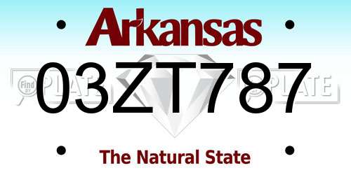 03ZT787 Arkansas License Plate