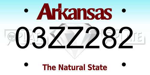 03ZZ282 Arkansas License Plate