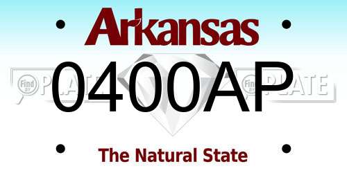 0400AP Arkansas License Plate
