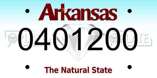 0401200 Arkansas License Plate