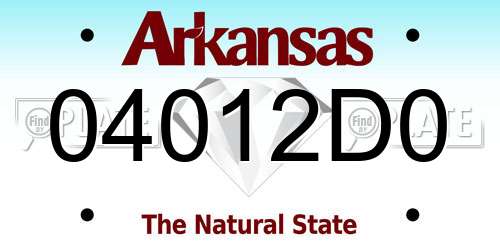 04012D0 Arkansas License Plate