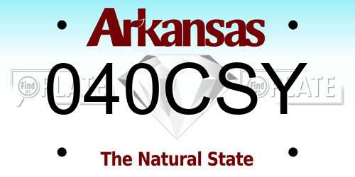 040CSY Arkansas License Plate