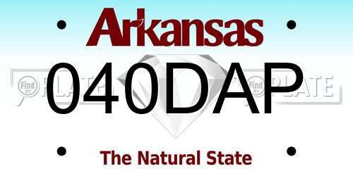 040DAP Arkansas License Plate