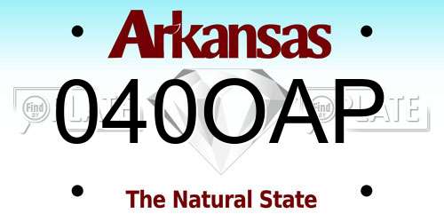040OAP Arkansas License Plate