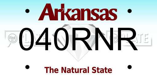 040RNR Arkansas License Plate