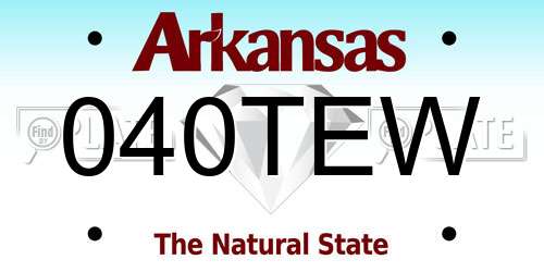 040TEW Arkansas License Plate