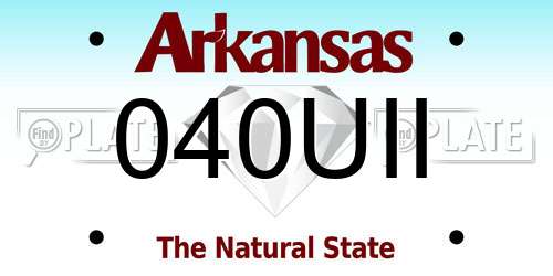 040UII Arkansas License Plate