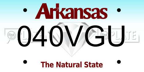 040VGU Arkansas License Plate