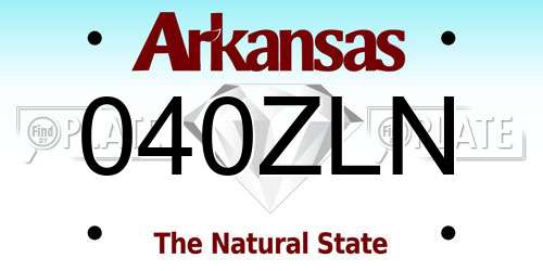 040ZLN Arkansas License Plate