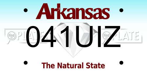 041UIZ Arkansas License Plate