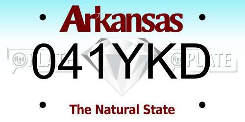041YKD Arkansas License Plate