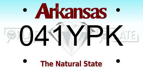 041YPK Arkansas License Plate