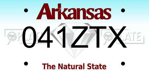 041ZTX Arkansas License Plate